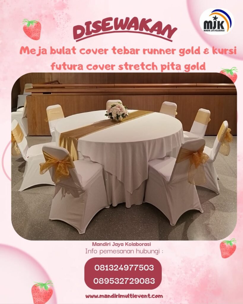 SEWA MEJA BULAT & KURSI FUTURA ELEGAN