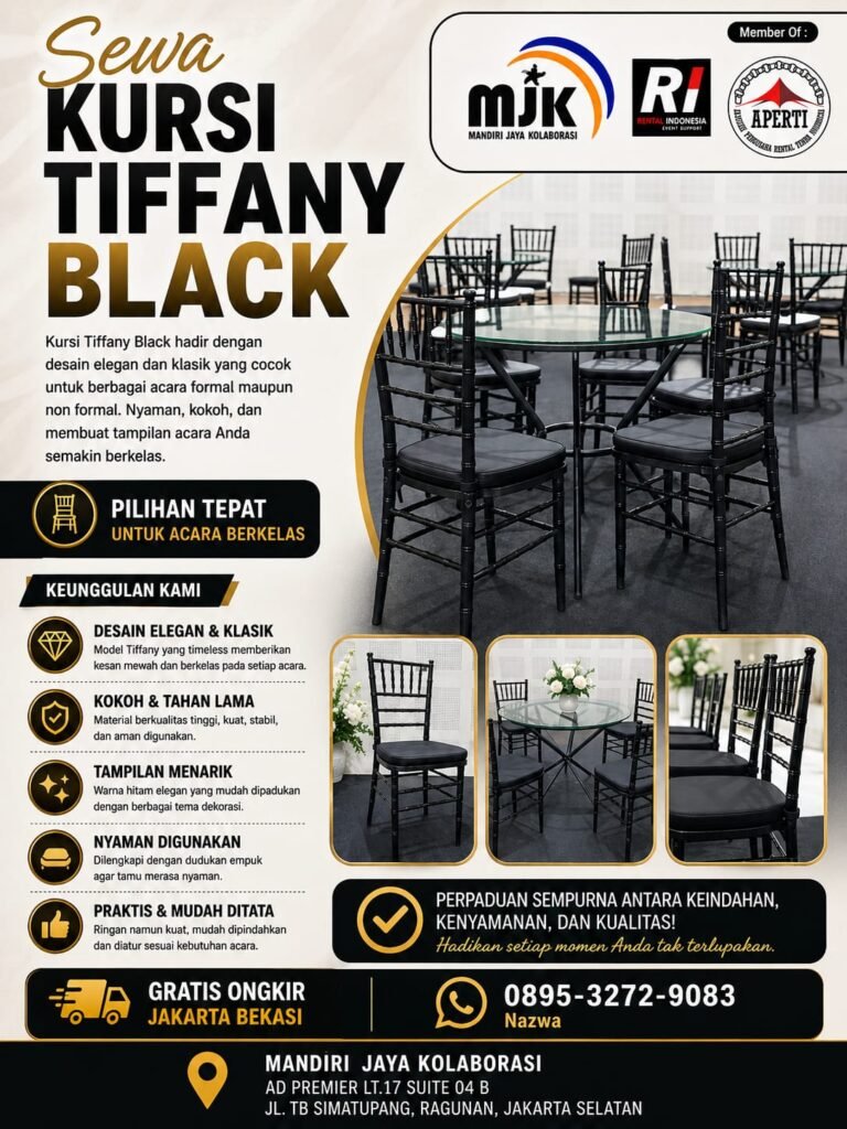SEWA KURSI TIFFANY BLACK ELEGAN JAKSEL