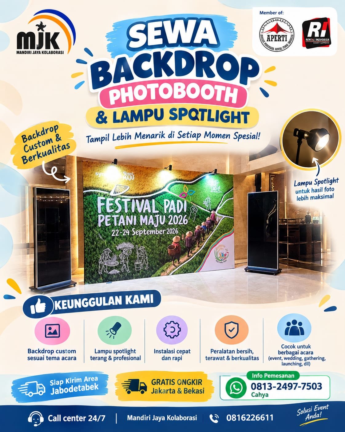 SEWA BACKDROP&LAMPU SPORTLIGHT JAKSEL