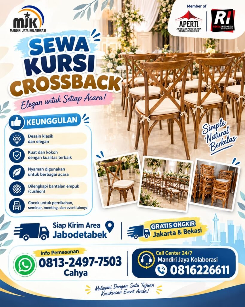SEWA KURSI CROSSBACK ELEGAN&NYAMAN