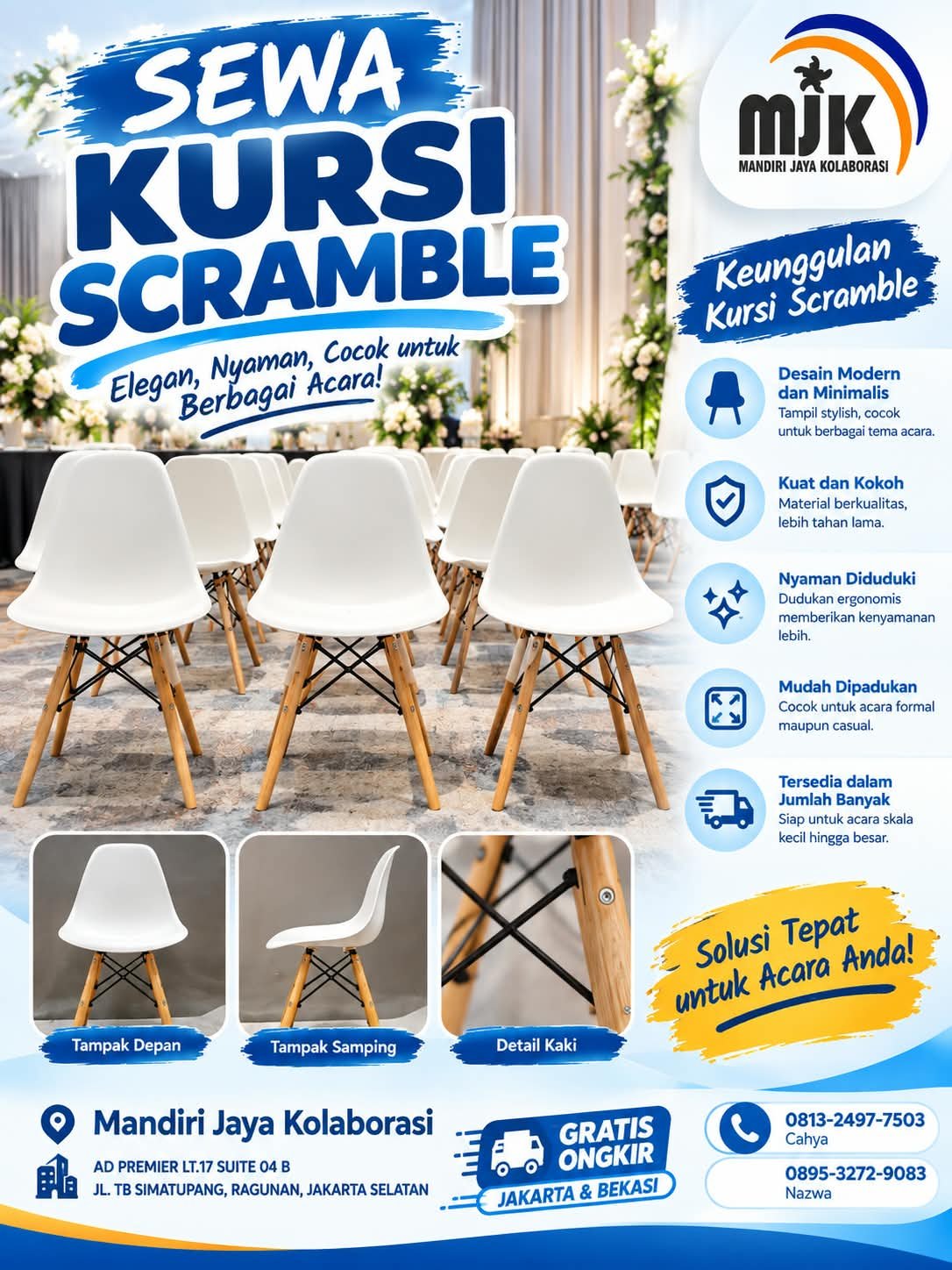 SEWA KURSI SCRAMBLE NYAMAN DAN ELEGAN