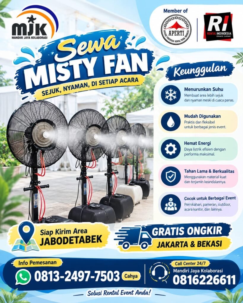 SEWA MISTY FAN SEJUK DAN NYAMAN JAKSEL