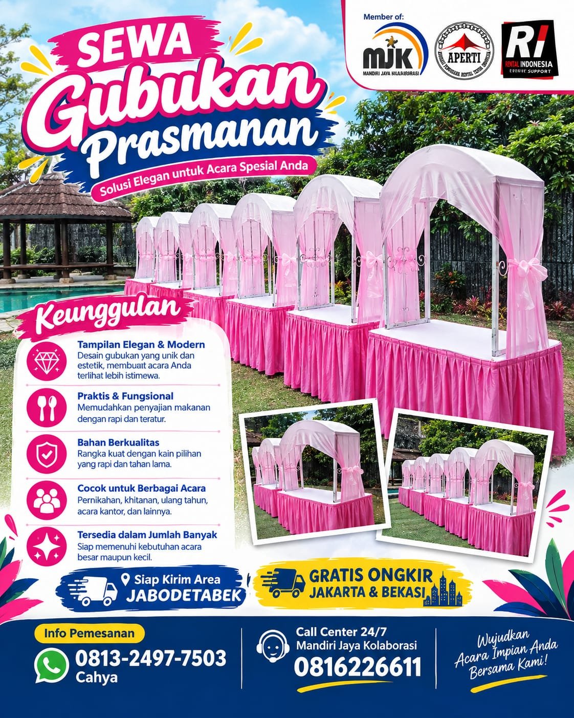 SEWA GUBUKAN PRASMANAN ELEGAN UNTUK ACARA ISTIMEWA